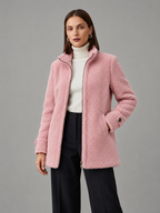 Patricia | Abrigo con Cremallera y Cuello Alto Estilo Coreano en Peluche