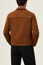 Chaqueta de ante con botones elegante
