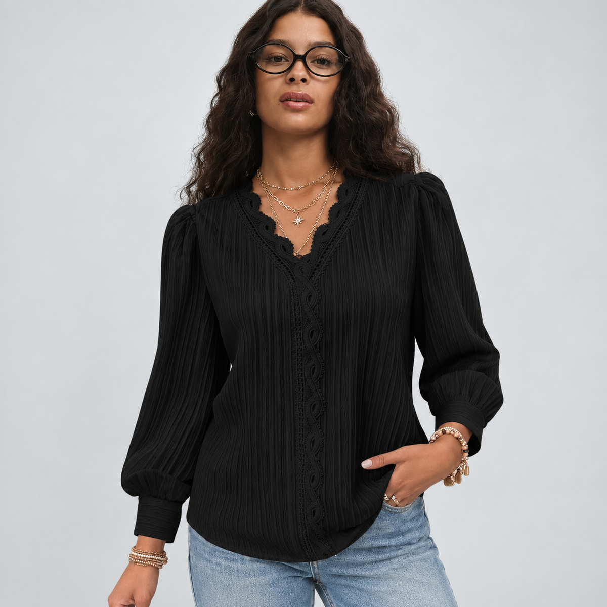 Alison | Blusa con Pliegues Cómodos