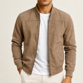 Chaqueta bomber de ante entallada