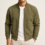 Chaqueta bomber de ante entallada