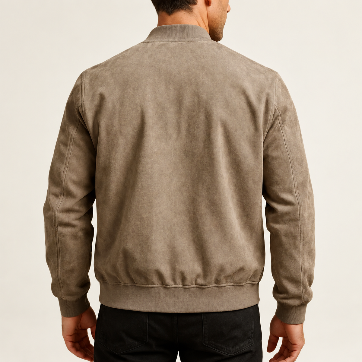 Chaqueta bomber de ante entallada