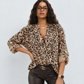 Blusa de Moda con Estampado de Leopardo