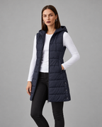 CHALECO LARGO ACOLCHADO CON CAPUCHA PARA MUJER