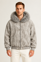 Chaqueta bomber con capucha cálida