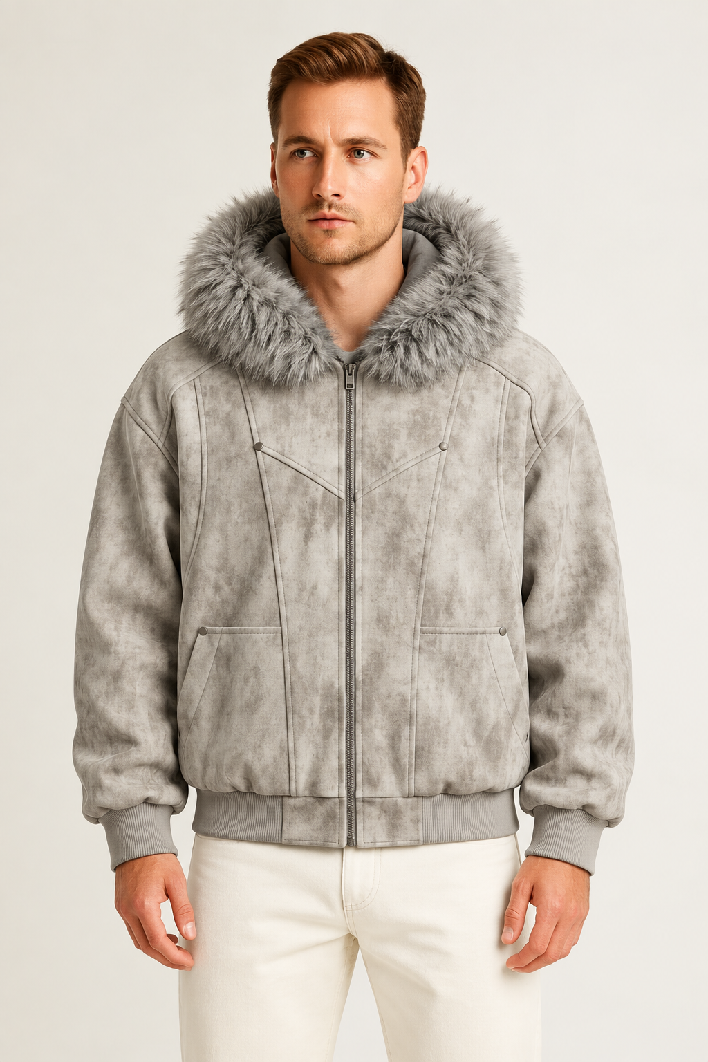Chaqueta bomber con capucha cálida