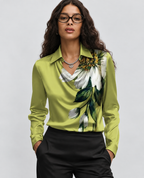 Silvia | Blusa de Lujo con Brillo y Cuello Plisado
