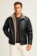 Chaqueta motera de cuero retro