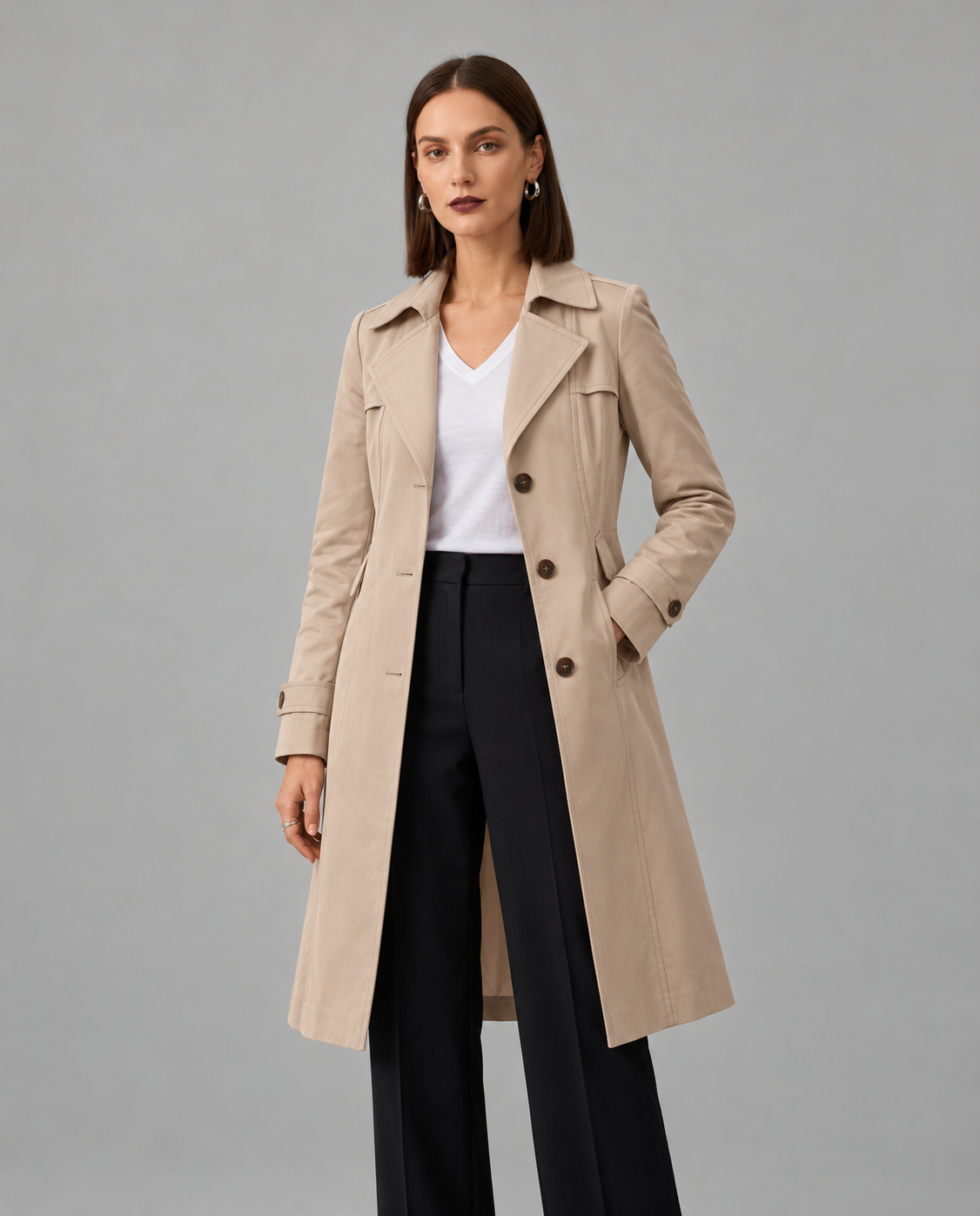 ABRIGO LARGO ELEGANTE PARA MUJER
