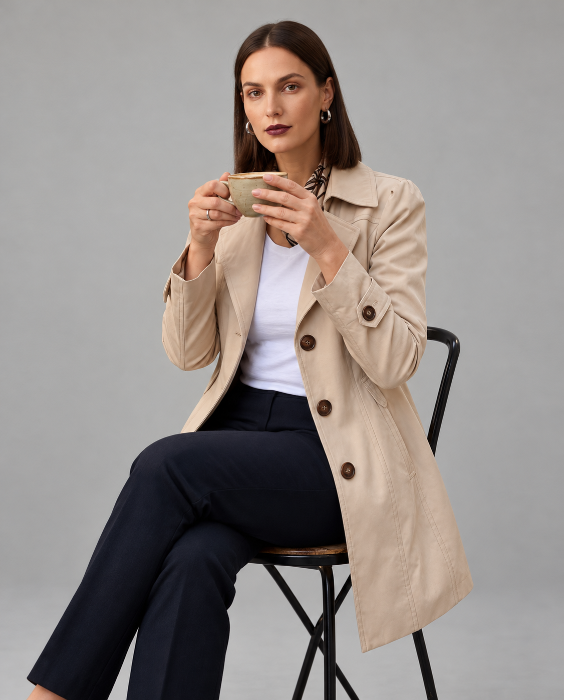 ABRIGO LARGO ELEGANTE PARA MUJER