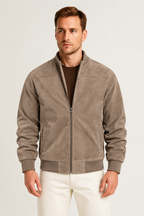 Chaqueta bomber de ante elegante