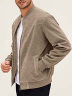Chaqueta bomber de ante elegante