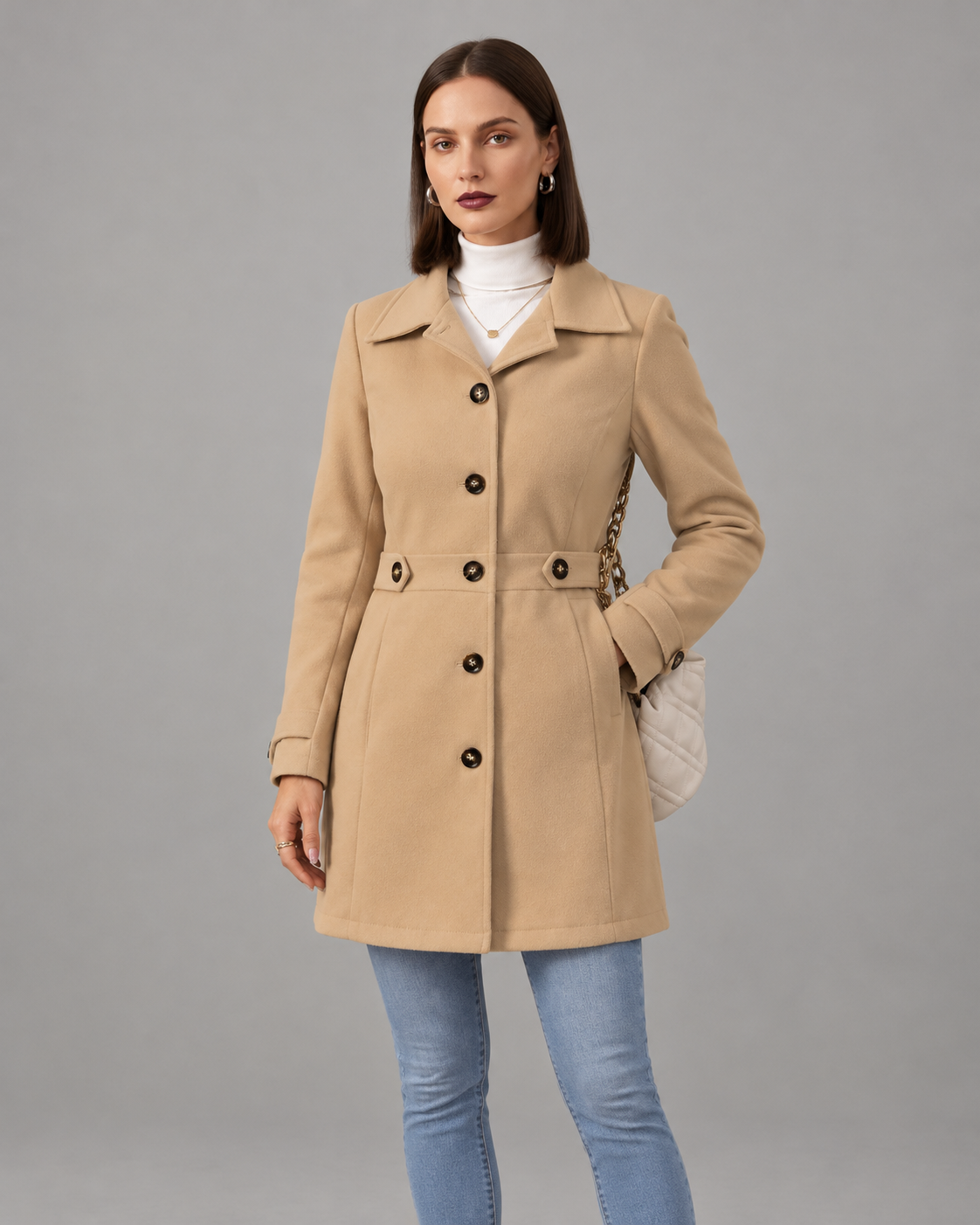 GABARDINA CLÁSICA ELEGANTE ATEMPORAL PARA MUJER