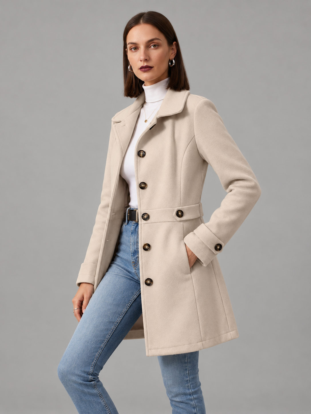 GABARDINA CLÁSICA ELEGANTE ATEMPORAL PARA MUJER