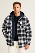 Sobrecamisa de cuadros con capucha cálida