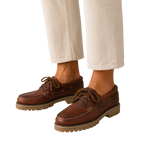 HOMBRE NÁUTICOS CLÁSICOS BENAVENTE CORDONES PIEL PULL BRANDY