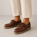 HOMBRE NÁUTICOS CLÁSICOS BENAVENTE CORDONES PIEL PULL BRANDY