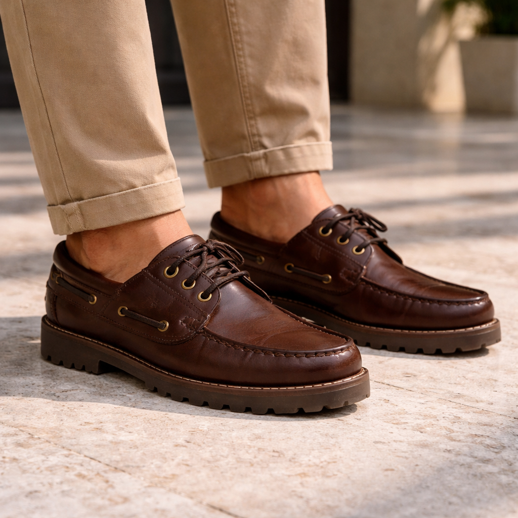 HOMBRE NÁUTICOS CLÁSICOS BENAVENTE CORDONES PULL CHOCOLATE