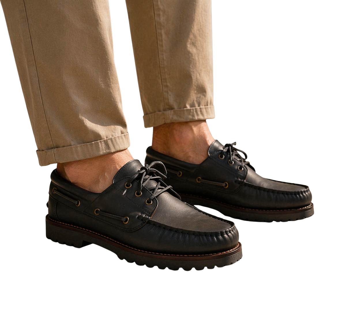 HOMBRE NÁUTICOS CLÁSICOS BENAVENTE CORDONES PULL NEGRO