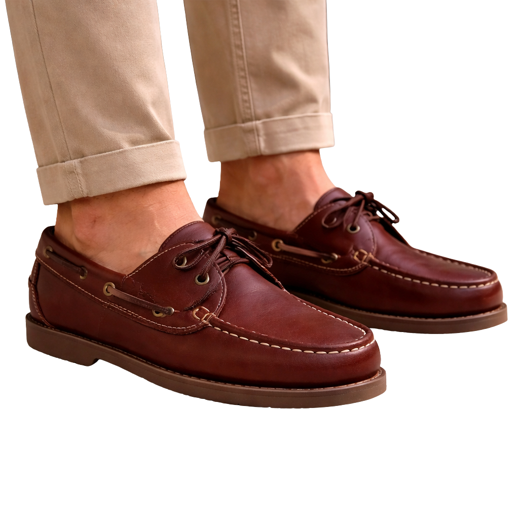 HOMBRE NÁUTICOS PIEL PULL MARRON BENAVENTE