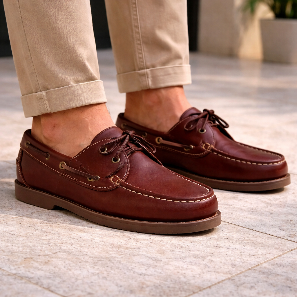 HOMBRE NÁUTICOS PIEL PULL MARRON BENAVENTE