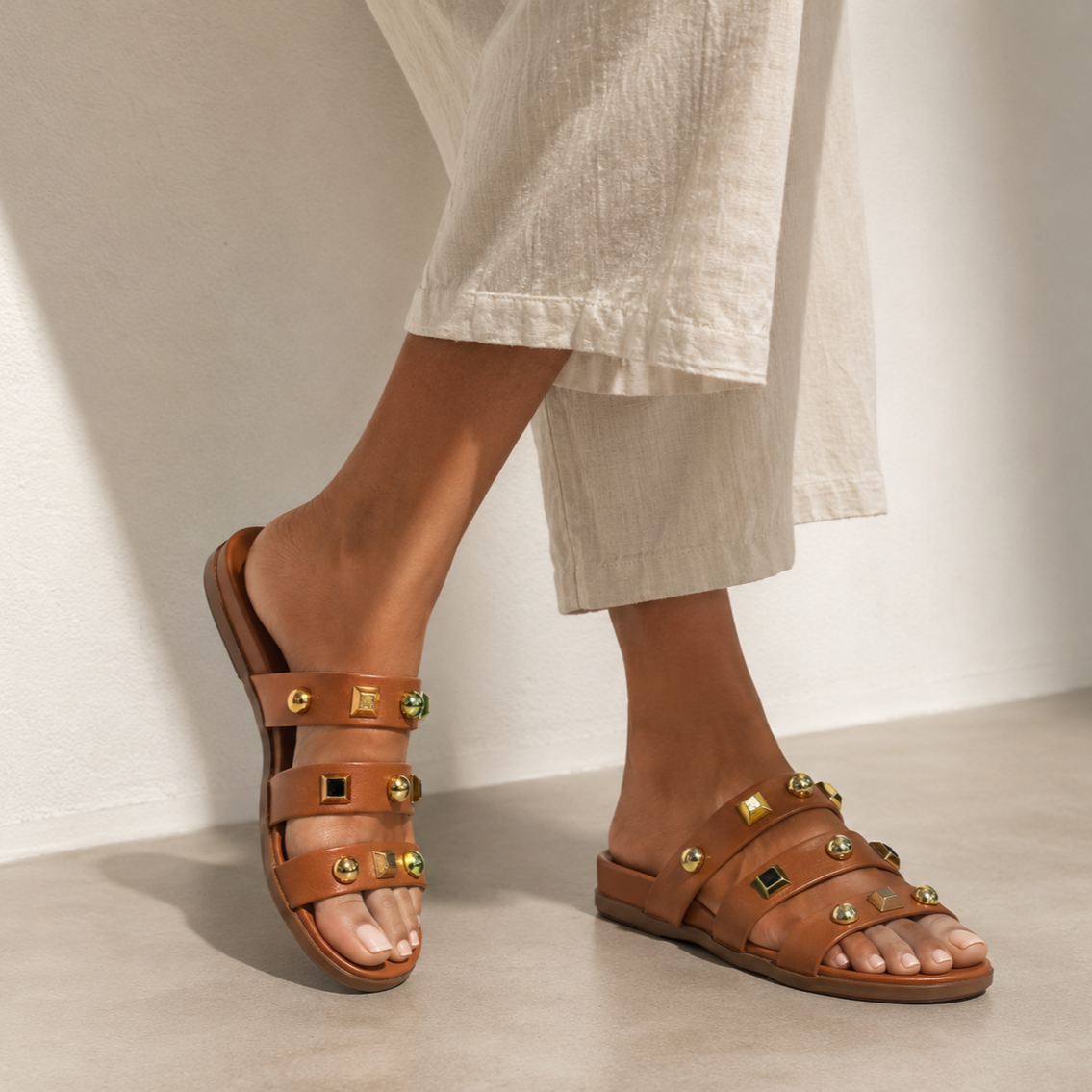 MUJER SANDALIA CAPRI CAMEL
