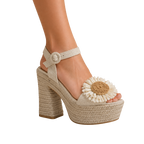 MUJER SANDALIA SALINA BEIGE ESPARTO