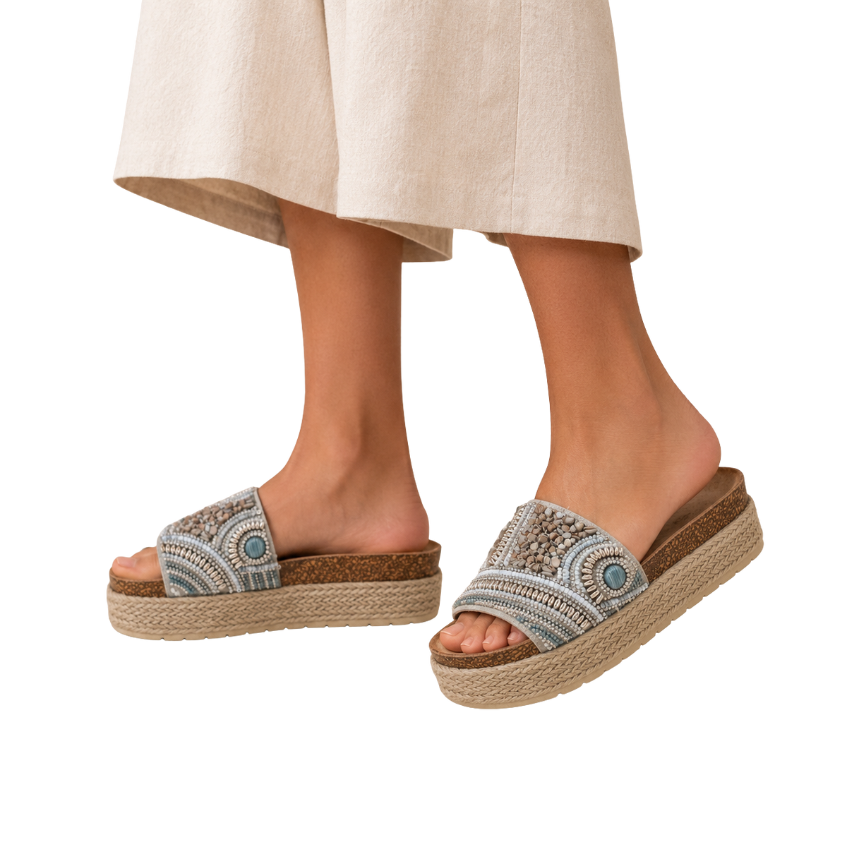 MUJER SANDALIA PLATAFORMA DAFNE PLATA