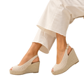 MUJER CUÑA DE ESPARTO GRETA BEIGE