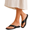 MUJER  SANDALIA PLANA PERLA NEGRO