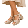 MUJER SANDALIA YUTE  BEIGE DOBLE TIRA