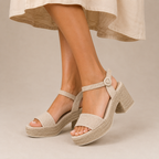 MUJER SANDALIA YUTE  BEIGE DOBLE TIRA