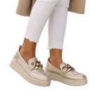 MUJER MOCASIN COMODO GLIDEA PLATINO
