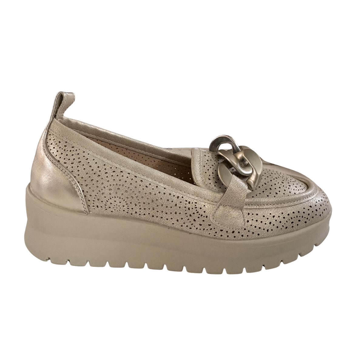 MUJER MOCASIN COMODO GLIDEA PLATINO