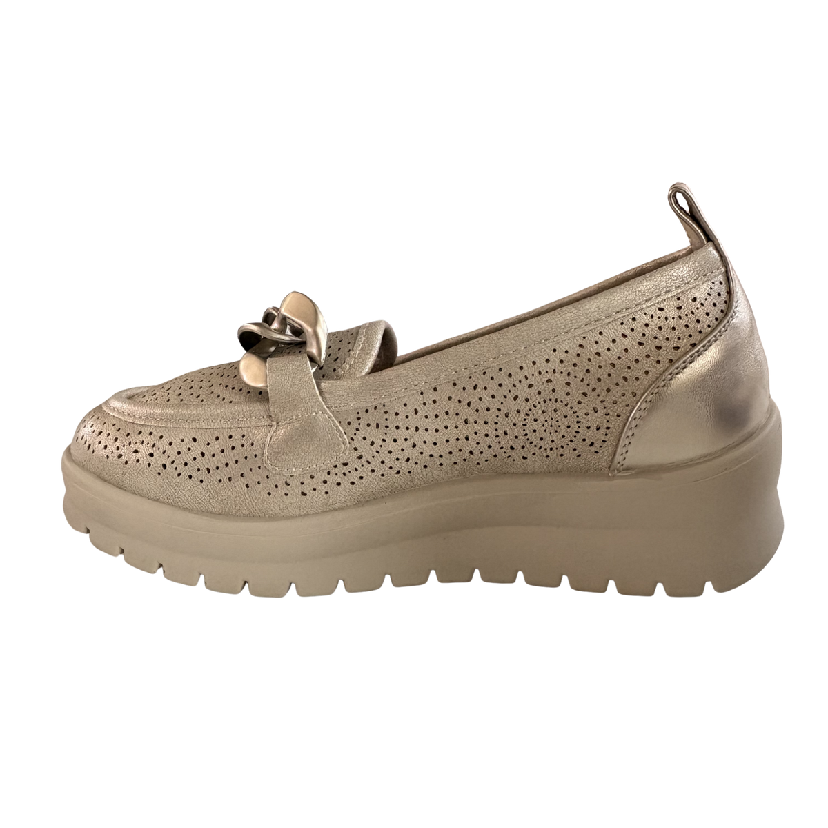 MUJER MOCASIN COMODO GLIDEA PLATINO