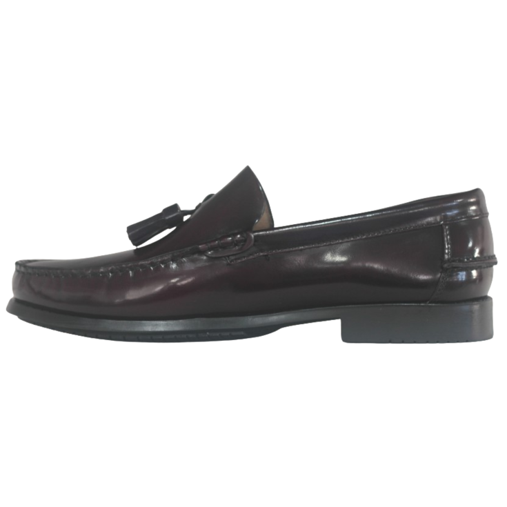 ZAPATO MOCASÍN BORLAS BURDEOS