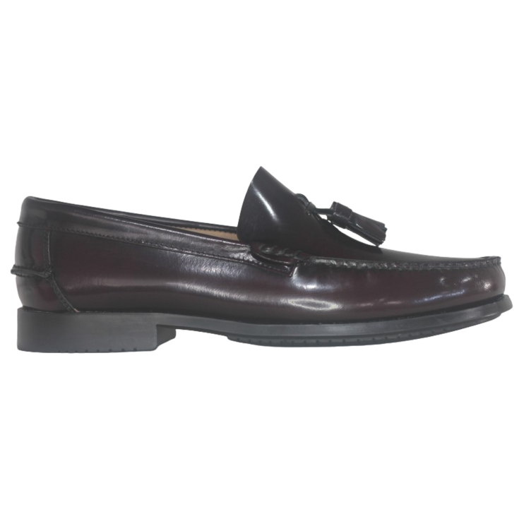 ZAPATO MOCASÍN BORLAS BURDEOS