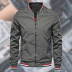 Chaqueta bomber con ribetes a rayas cómoda