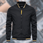 Chaqueta bomber con ribetes a rayas cómoda