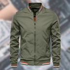 Chaqueta bomber con ribetes a rayas cómoda