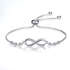Pulsera ajustable chic en oro rosa con forma de infinito