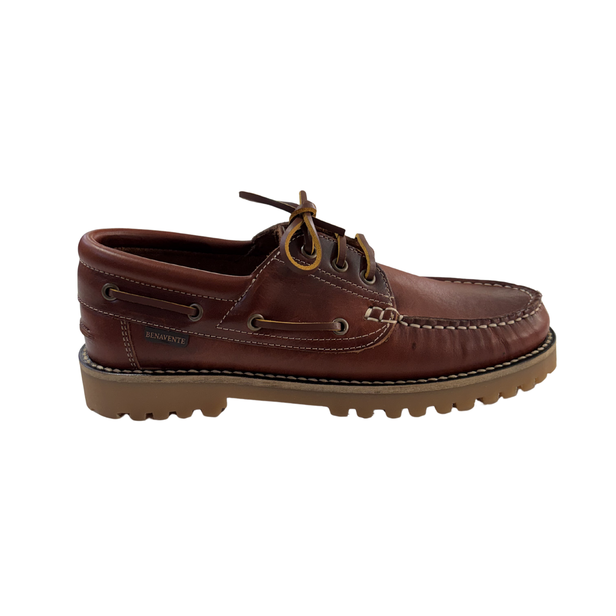HOMBRE NÁUTICOS CLÁSICOS BENAVENTE CORDONES PIEL PULL BRANDY