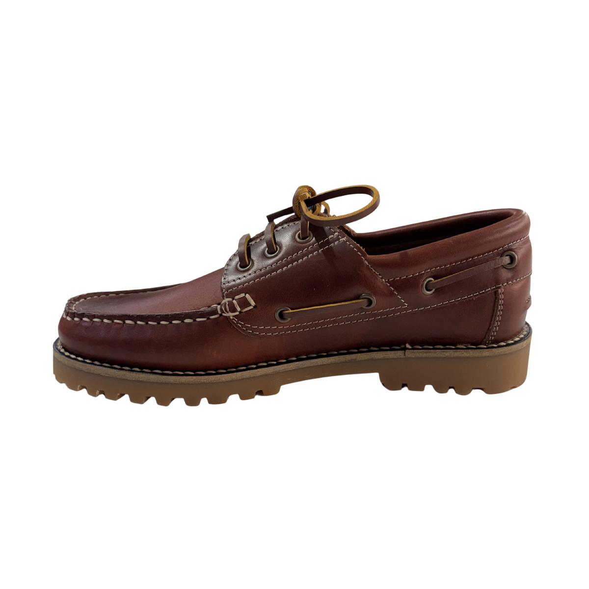 HOMBRE NÁUTICOS CLÁSICOS BENAVENTE CORDONES PIEL PULL BRANDY