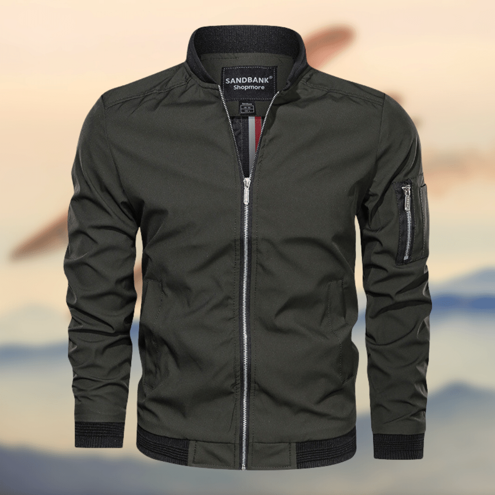 Chaqueta bomber con bolsillo en manga ligera