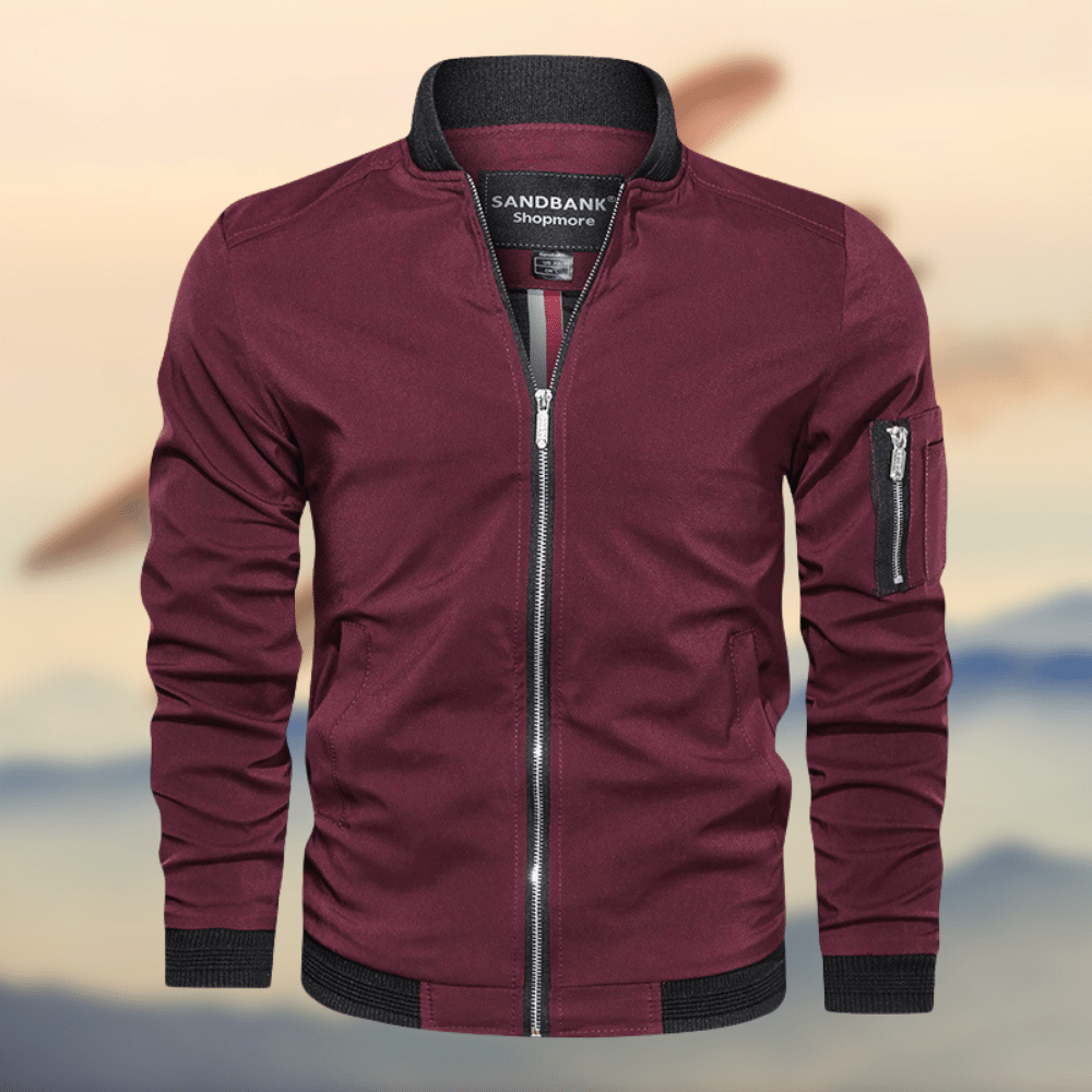 Chaqueta bomber con bolsillo en manga ligera