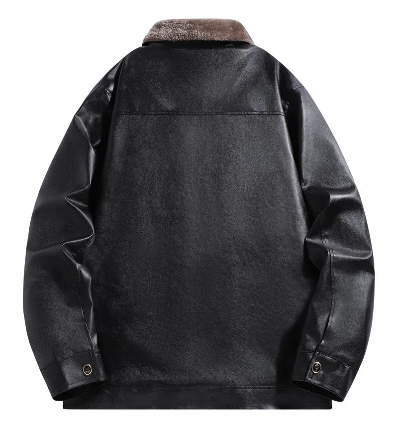 Chaqueta motera de cuero retro