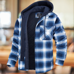 Sobrecamisa de cuadros con capucha cálida