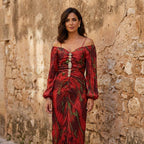 Gregoria | Vestido Largo Floral con Escote Profundo