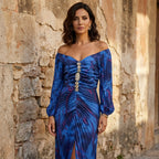Gregoria | Vestido Largo Floral con Escote Profundo