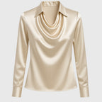 Silvia | Blusa de Lujo con Brillo y Cuello Plisado